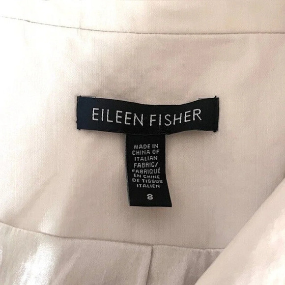 Eileen Fisher Cream Ramie Blend Lined One Button Blazer Size 8 - Picture 6 of 7